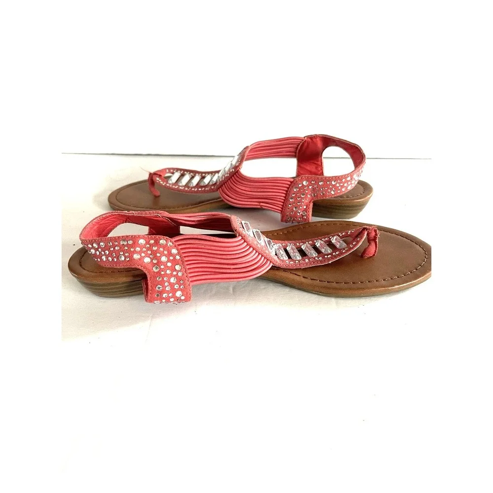 Y2K Boho-Glam Madden Girl Coral Gladiator Glam Resortwear Sandal 7 Cruise Chic